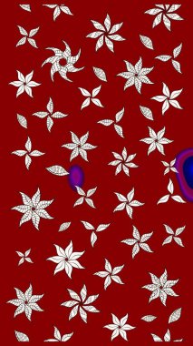 Raster illüstrasyonu. Küçük çiçekteki sevimli çiçek deseni. Kırmızı renkte çiçekler.