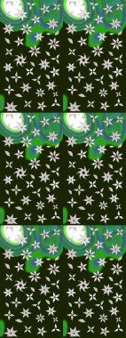 Sevimli çiçek raster deseni. Gri renkli çiçekler. Renkli Bahar Teması eskiz kalıbı. Düz Çiçek Elementleri Tasarımı.