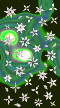 Raster illüstrasyonu. Küçük çiçekteki sevimli çiçek deseni. Çizim.