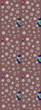 Şirin çiçek elementleri. Raster illüstrasyonu. Taslak desenli, modaya uygun kumaş deseni. Renkli Bahar Teması eskiz kalıbı. Düz Çiçek Elementleri Tasarımı.