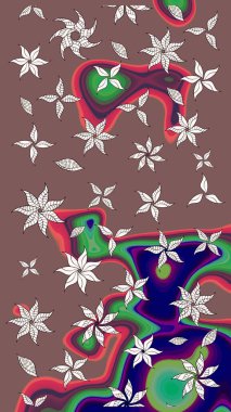 Raster güzel bir çiçek deseni çizmiş. Tatil havası. Bahar mevsimi. Kahverengi renkli çiçekler. Nazik romantik baskı.