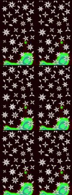 Siyah çiçekli eskiz deseni, suluboya çiçek deseni, sevimli çiçek, duvar kağıdı, kart ya da kumaş için fayanslı. Raster - stok.