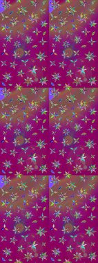 Raster güzel bir çiçek deseni çizmiş. Bahar mevsimi. Tatil havası. Nazik romantik baskı. Mor renkte çiçekler.