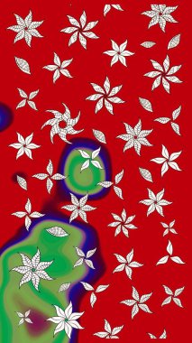 Kırmızı çiçekli bahar çiçekleri. Motley illüstrasyonu. Küçük renkli çiçekler. Küçük çiçekte güzel bir desen. Moda baskıları için zarif bir şablon.