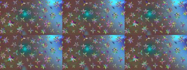 Raster suluboya çiçek deseni, narin çiçekler, kahverengi çiçekler, tebrik kartı şablonu. Güzel kumaş deseni.