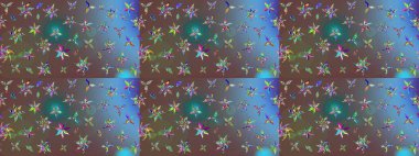 Kahverengi renklerde. Kahverengi renkte kahverengi papatya deseni. Raster illüstrasyonu.