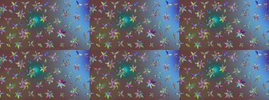 El çizimi. Çiçekli, yapraklı, çiçek desenli eskiz. Raster illüstrasyonu.