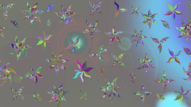 Arkaplan dokusu, duvar kağıdı, çiçek temalı gri renkler. Soyut etnik raster çizim kalıbı. Kabile sanatı boho baskısı, klasik çiçek arkaplanı.