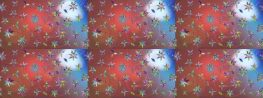 Kahverengi renkli çiçekler. Raster düz çiçek çizim deseni. Tasarım hediye paketi, tebrik kartları, posterler ve afiş tasarımı.