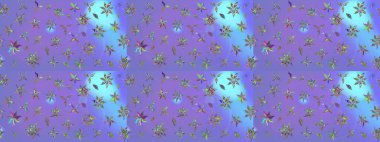 Raster illüstrasyonu. El çizimi. Çiçekli, yapraklı, çiçek desenli çizim..