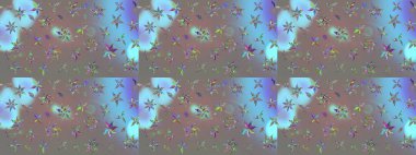 Asya tekstil tarzında. Gri renkli çiçekler. Düz Çiçek Elementleri Tasarımı. Çiçek desenli çizim. Raster illüstrasyonu. Renkli Bahar Teması çizim şablonu.