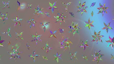 Gri renkli etnik çiçekli zarif eskiz deseni. Raster Çiçek İllüstrasyon Şirin Tekstil.