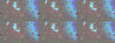 Çiçekli çiçek deseni, suluboya. Süslü kumaş deseni. Raster deseni.