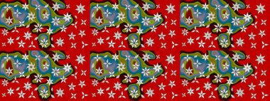 Küçük çiçekteki sevimli çiçek deseni. Raster illüstrasyonu. Çizim.