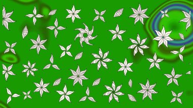 Düz Çiçek Elementleri Tasarımı. Chichi 'nin kumaş kalıbını çiz. Çiçek deseni. Renkli Bahar Teması eskiz kalıbı. Raster illüstrasyonu.