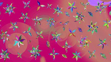 Pembe renkli çiçekler. Çiçekli karalama şeklinde Raster çiçek deseni. Yumuşak, bahar çiçekli arka plan.