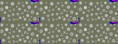 Çiçekli yaz çiçekleri. Küçük çiçekte güzel bir desen. Küçük renkli çiçekler. Moda baskıları için zarif bir şablon. Motley illüstrasyonu. Çizim.