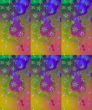 Poster ya da kapak için arka plan. Yapraklı çizim şekli. Şirin, zarif çiçekler Raster illüstrasyonu. Tekstil için figür. Davetiye ve kartpostal tasarımı için dekoratif çiçek unsurları.