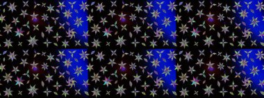 Raster illüstrasyonundaki çiçek desenli çizim. Siyah renkli çiçekler. Düz Çiçek Elementleri Tasarımı. Renkli Bahar Teması çizim şablonu.