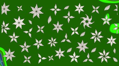 Moda baskıları için zarif bir şablon. Halk tarzı. Parlak renkli çiçekli ve yeşil yapraklı harika bir çiçek deseni. Modern çiçek arkaplanı.