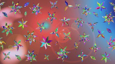 Raster illüstrasyonu. Raster deseni. Nazik, yaz çiçekleri pembe renklerde. Küçük çiçekte sevimli çiçek deseni var..