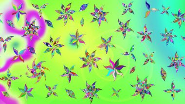 Raster çiçek izi. Klasik taslak çizimi. Çiçek yeşili çizim deseni.