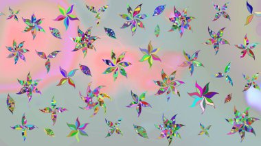 Düz Çiçek Elementleri Tasarımı. Güzel çiçek deseni. Gri renkli çiçekler. Renkli Bahar Teması çizim şablonu.