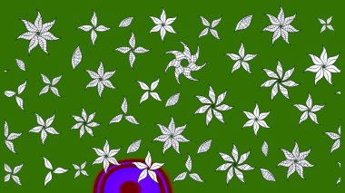 Yeşil renklerde. Çiçek. Taslak dekoratif arka plan, çiçek mandala. Raster illüstrasyonu.