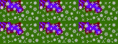 Yeşil renkte güzel çiçekler, suluboya desenli, duvar kağıdı, kart ya da kumaş için fayanslı eskizler. Raster..