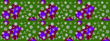 Raster suluboya çiçek deseni, narin çiçekler, yeşil çiçekler, tebrik kartı şablonu. Raster Güzel kumaş deseni.