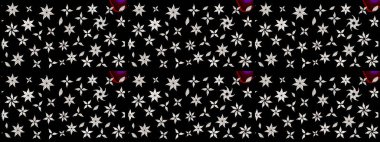 Siyah renkte güzel çiçekler, suluboya desenli, duvar kağıdı, kart ya da kumaş için fayanslı eskizler. Raster..