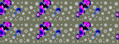 Kumaş, tekstil, duvar kağıdı baskısı için. Tomurcukları çiçek olan sevimli bir çiçek deseni. Raster illüstrasyonu. Eskiz geçmişi. Raster. Antika retro tarzı.