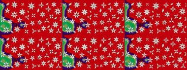 Raster illüstrasyonu. Suluboya çiçekli çiçek deseni. Kırmızı renkte güzel tekstil.