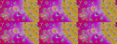 Güzel eskiz şekli. Raster çiçekli arka plan. Yazdır. Güzel kumaş deseni. Renkli Yaz Temalı eskiz kalıbı. Düz Çiçek Elementleri Tasarımı.