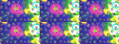 Nazik, narin çiçek arkaplanı. Çiçekli karalama şeklinde Raster çiçek deseni. Mavi renkte çiçekler.