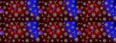 Çizgi çizimi kalıbı. Raster Moda kumaş deseni. Şirin çiçekler..