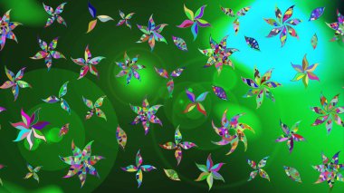 Renkli Yaz Temalı eskiz kalıbı. Raster Illustrasyon 'daki Çiçek Deseni' nin son moda çizimi. Güzel kumaş deseni. Düz Çiçek Elementleri Tasarımı.