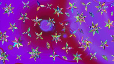 Çiçek kolajı. Küçük çiçekte güzel bir desen var. Çiçek arkaplan. Doğa. Çiçek kompozisyonu. Raster deseni. - Mor çiçekler..