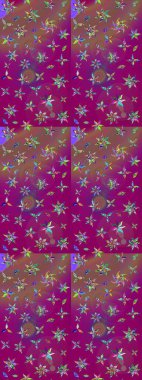 Raster güzel bir çiçek deseni çizmiş. Bahar mevsimi. Tatil havası. Nazik romantik baskı. Mor renkte çiçekler.