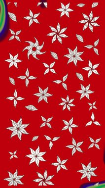 Raster illüstrasyonu. Renkli Bahar Teması eskiz kalıbı. Chichi 'nin kumaş kalıbını çiz. Çiçek deseni. Düz Çiçek Elementleri Tasarımı.