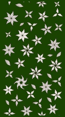 Çiçek desenli raster, yeşil çizgi grafik desenli soyut raster arkaplan. Modern stil dokusu.