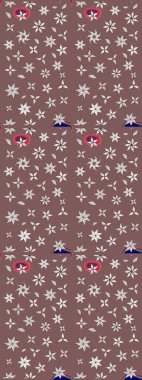 Renkli Bahar Teması eskiz kalıbı. Düz Çiçek Elementleri Tasarımı. Çiçekli çizim şekli. Kahverengi renkte çiçekler.