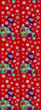 Raster illüstrasyonu. Bahar çiçekleriyle güzel bir çiçek deseni çizmişsin. Güzel kumaş deseni.