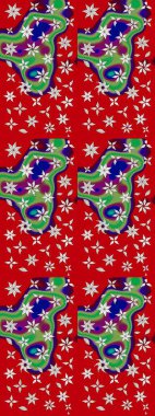 Raster düz çiçek çizim deseni. Hediye ambalaj kağıdı, tebrik kartları, posterler ve pankart tasarımı. Kırmızı renkte çiçekler.