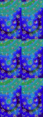 Küçük çiçekte güzel bir çiçek deseni var. Raster deseni. Çiçekli çiçek deseni, suluboya..