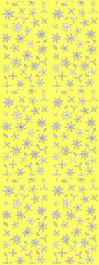 Düz Çiçek Elementleri Tasarımı. Raster güzel kumaş deseni çiziyor. Çiçek deseni. Renkli Bahar Teması çizim şablonu.