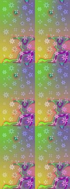 El çizimi. Raster illüstrasyonu. Çiçekler, dallar, bitkiler ve çiçekler. Güzel kumaş deseni.