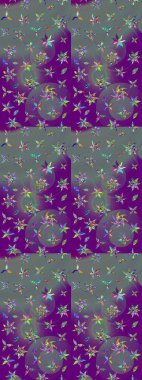 Mor renkli çiçekler. Kumaş desenli papatya çiçekleri ayrıntıları.