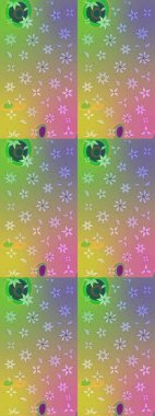 Asya tekstil tarzında. Raster illüstrasyonu. Tarafsız renklerde çiçekler. Çiçek desenli çizim. Raster illüstrasyonu.