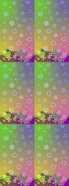 Tarafsız renklerde çiçekler. Renkli Bahar Teması eskiz kalıbı. Düz Çiçek Elementleri Tasarımı. Çiçek desenli eskiz, yaz çiçekleri..